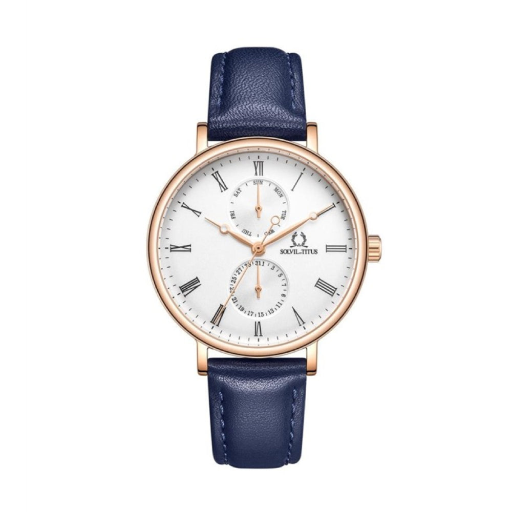 [WOMEN] Solvil et Titus Classicist Multi-Function Quartz Leather Watch [W06-03199-007]