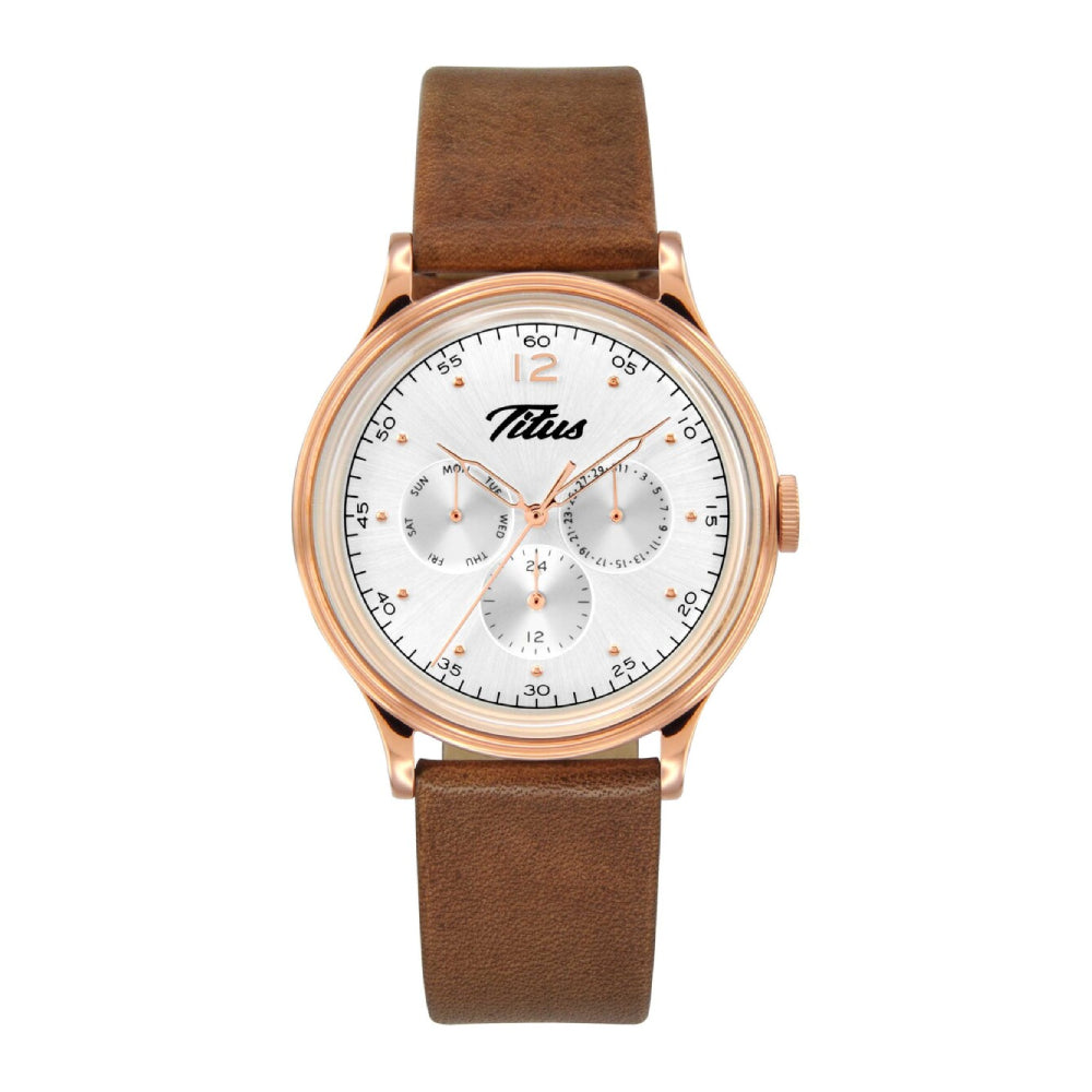 [MEN] Solvil et Titus Vintage Multi-Function Quartz Leather Watch [W06-03209-004]