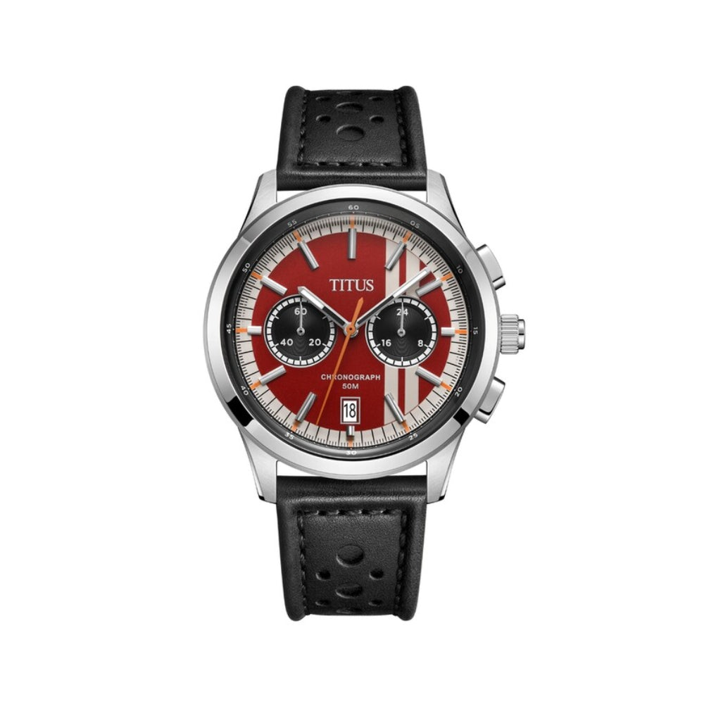 [MEN] Solvil et Titus Bravo Chronograph Quartz Leather Watch [W06-03236-016]