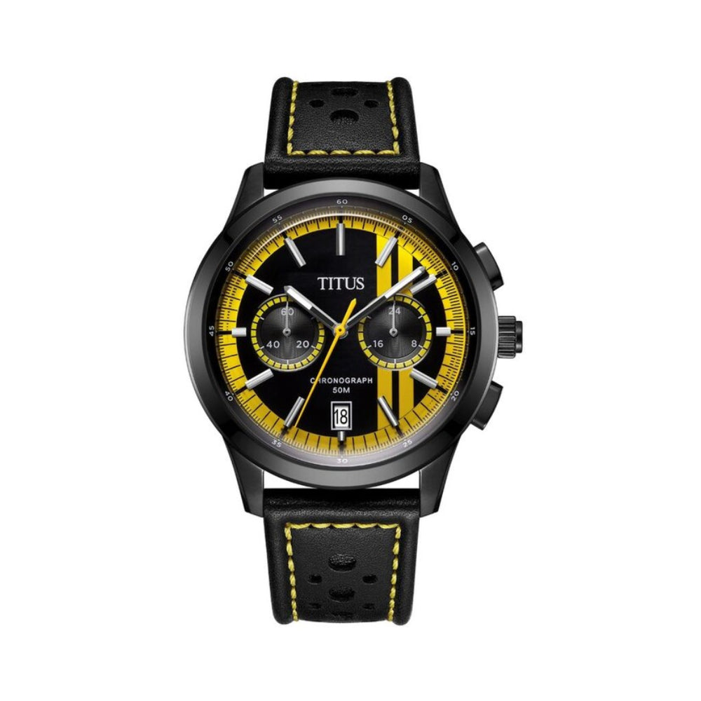 [MEN] Solvil et Titus Bravo Chronograph Quartz Leather Watch [W06-03236-023]