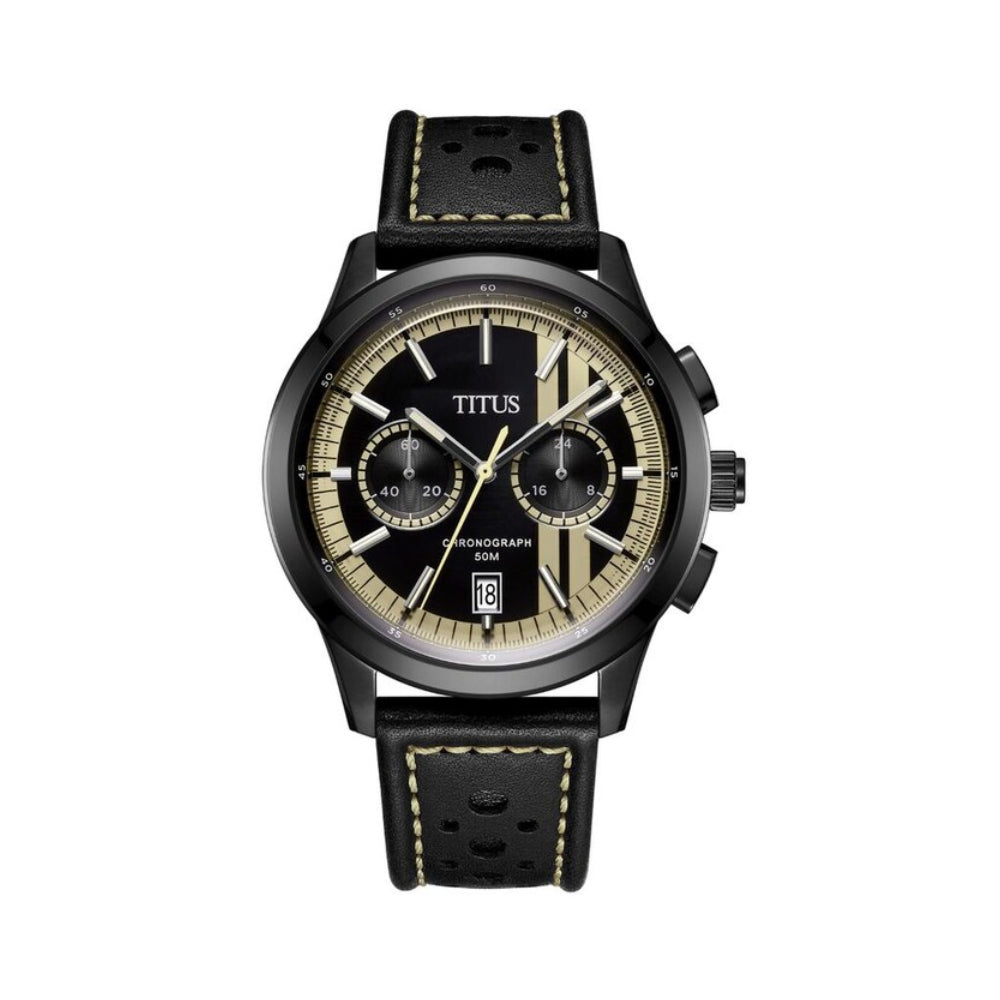 [MEN] Solvil et Titus Bravo Chronograph Quartz Leather Watch [W06-03236-024]