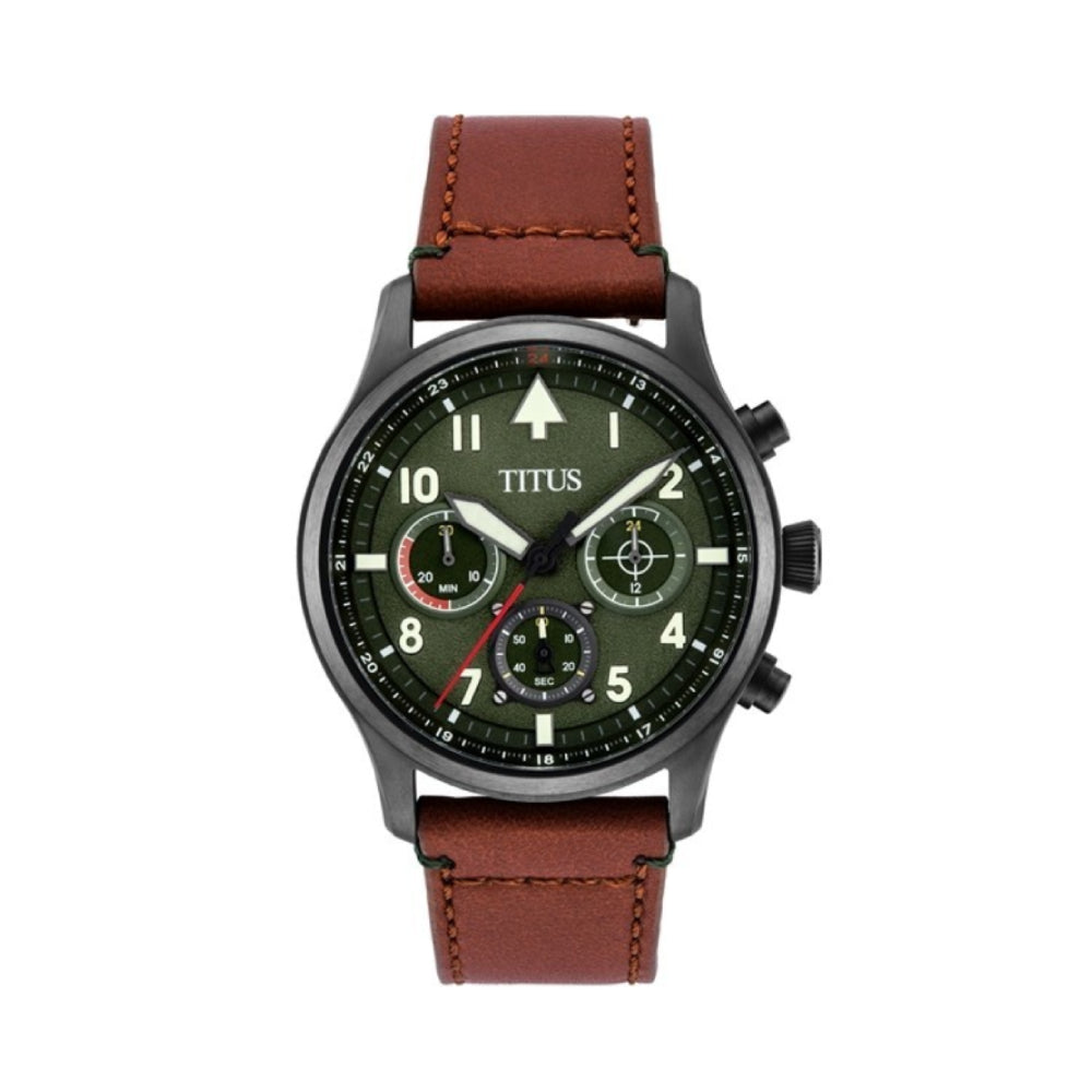[MEN] Solvil et Titus Modernist Chronograph Quartz Leather Watch [W06-03249-004]