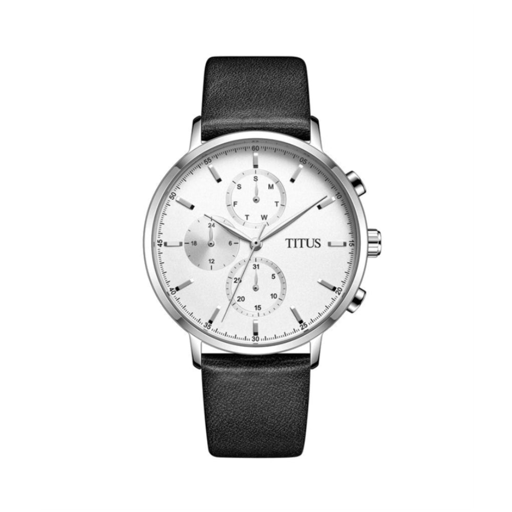 [MEN] Solvil et Titus Interlude Multi-Function Quartz Leather Watch [W06-03258-001]