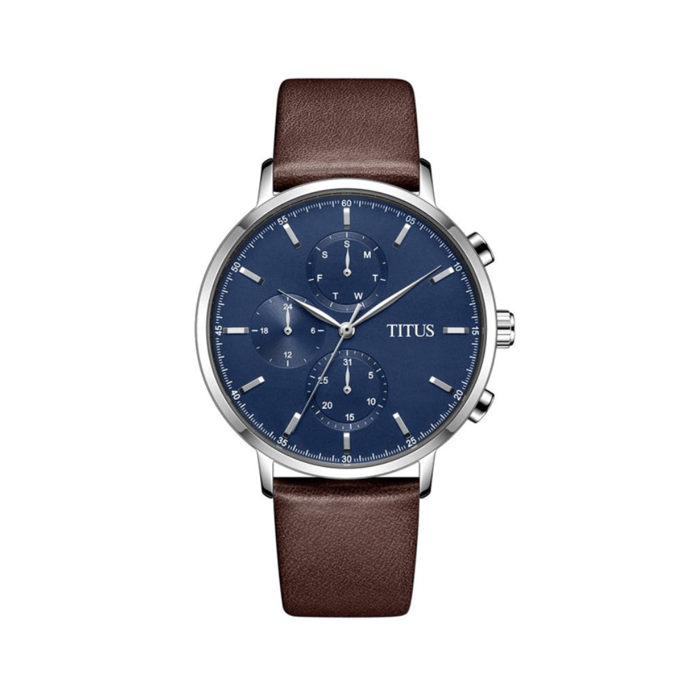[MEN] Solvil et Titus Interlude Multi-Function Quartz Leather Watch [W06-03258-002]