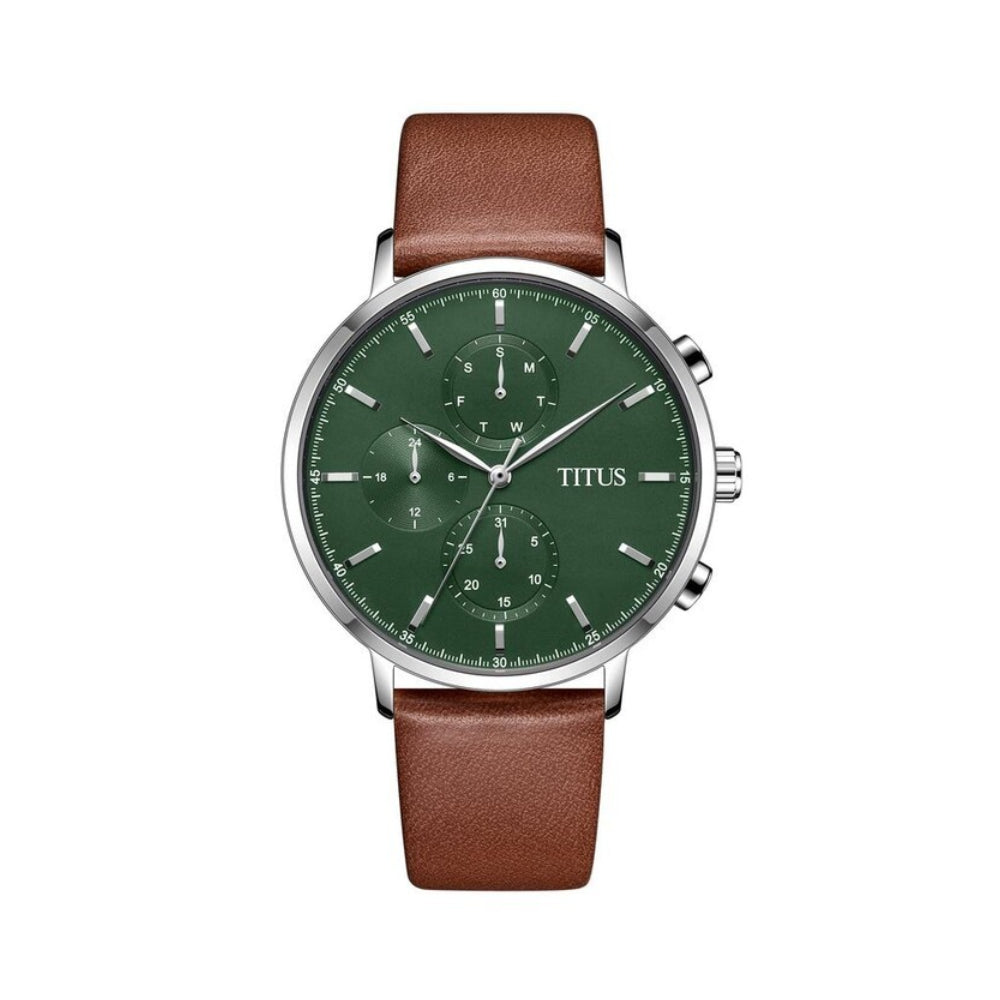 [MEN] Solvil et Titus Interlude Multi-Function Quartz Leather Watch [W06-03258-003]