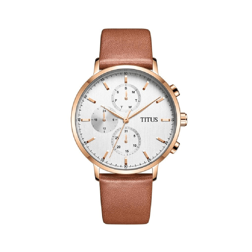 [MEN] Solvil et Titus Interlude Multi-Function Quartz Leather Watch [W06-03258-004]