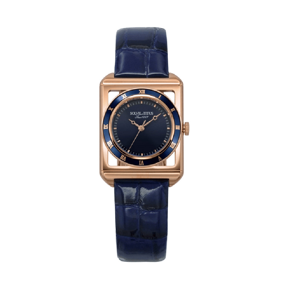 [WOMEN] Solvil et Titus The Letter 3 Hands Date Quartz Leather Watch [W06-03266-003]