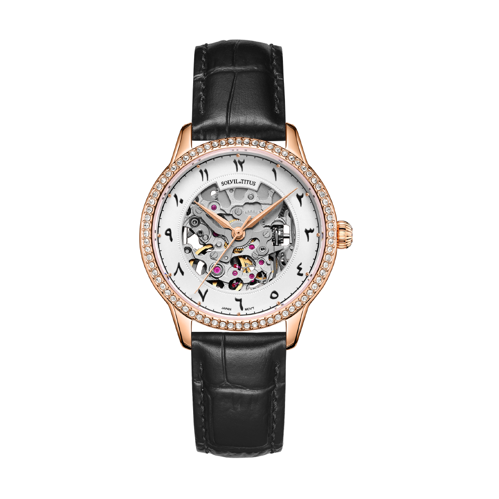 [WOMEN] Solvil et Titus Jawi Series Enlight 3 Hands Automatic Leather Watch [W06-03311-002]