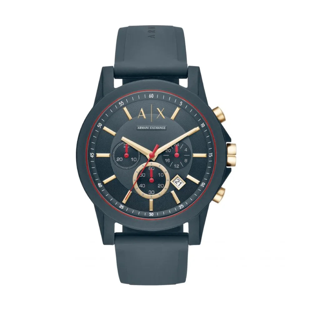 [MEN] Armani Exchange Chronograph Blue Silicone Watch [AX1335]
