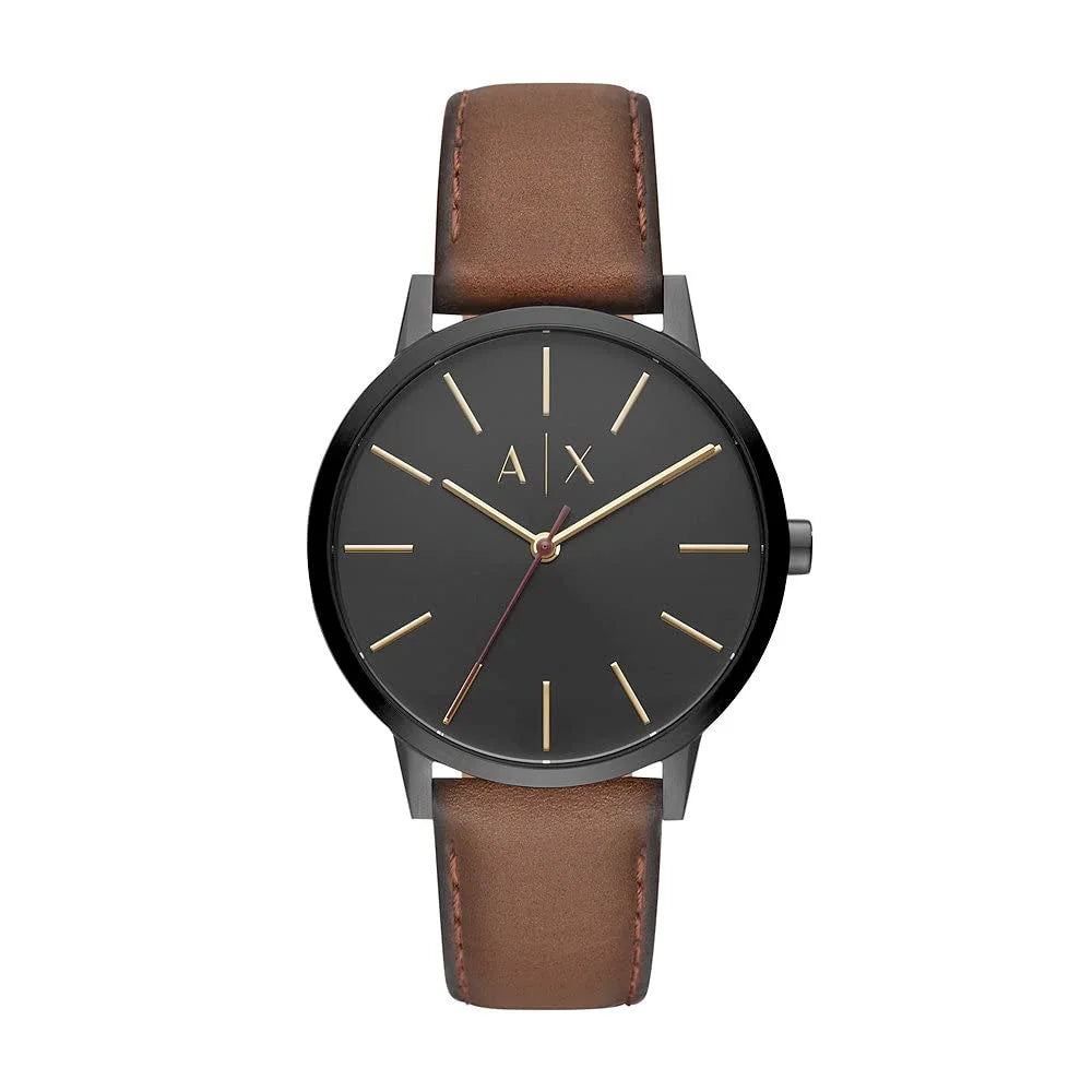 [MEN] Armani Exchange Three-Hand Brown Leather Watch [AX2706]